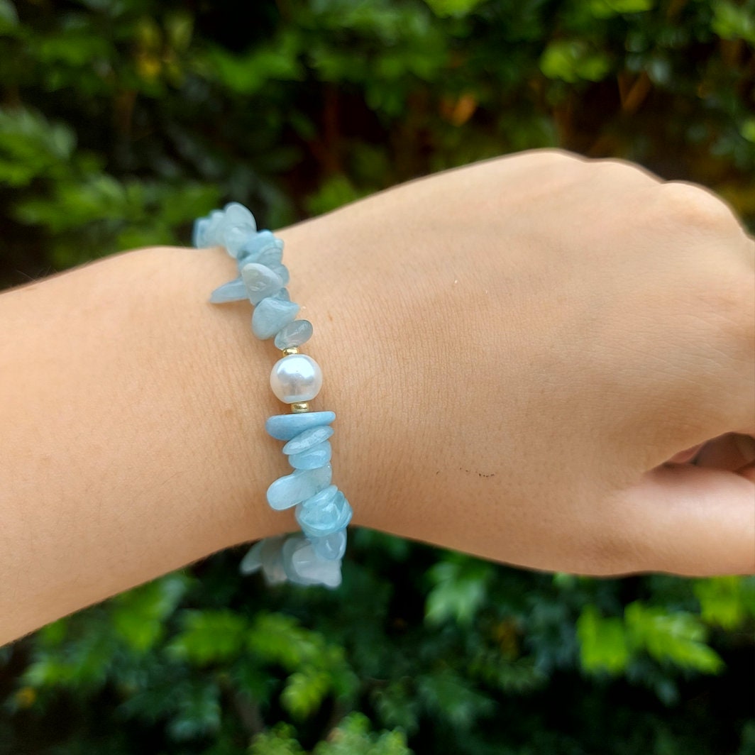 Aquamarine Chip Bracelet