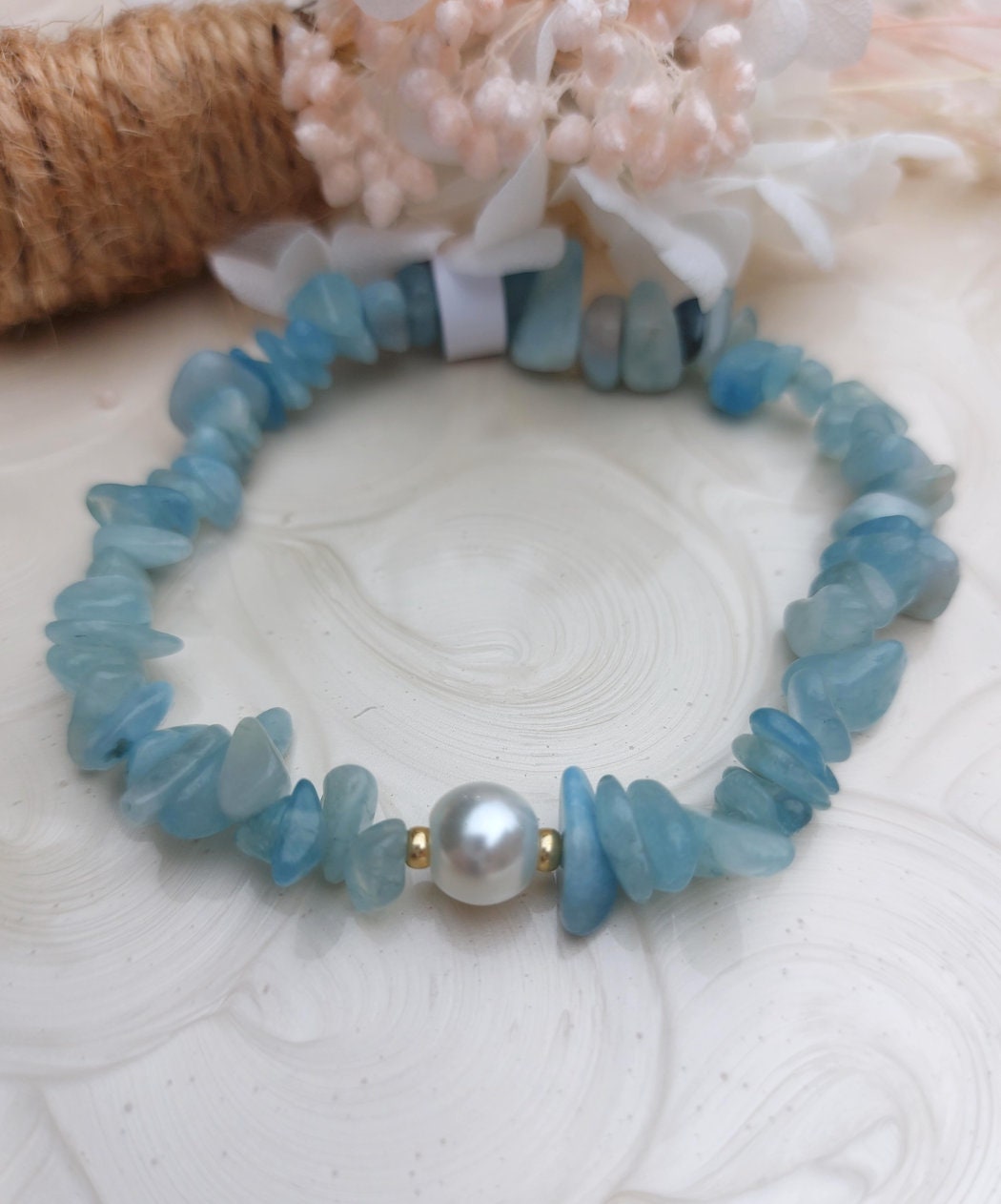 Aquamarine Chip Bracelet