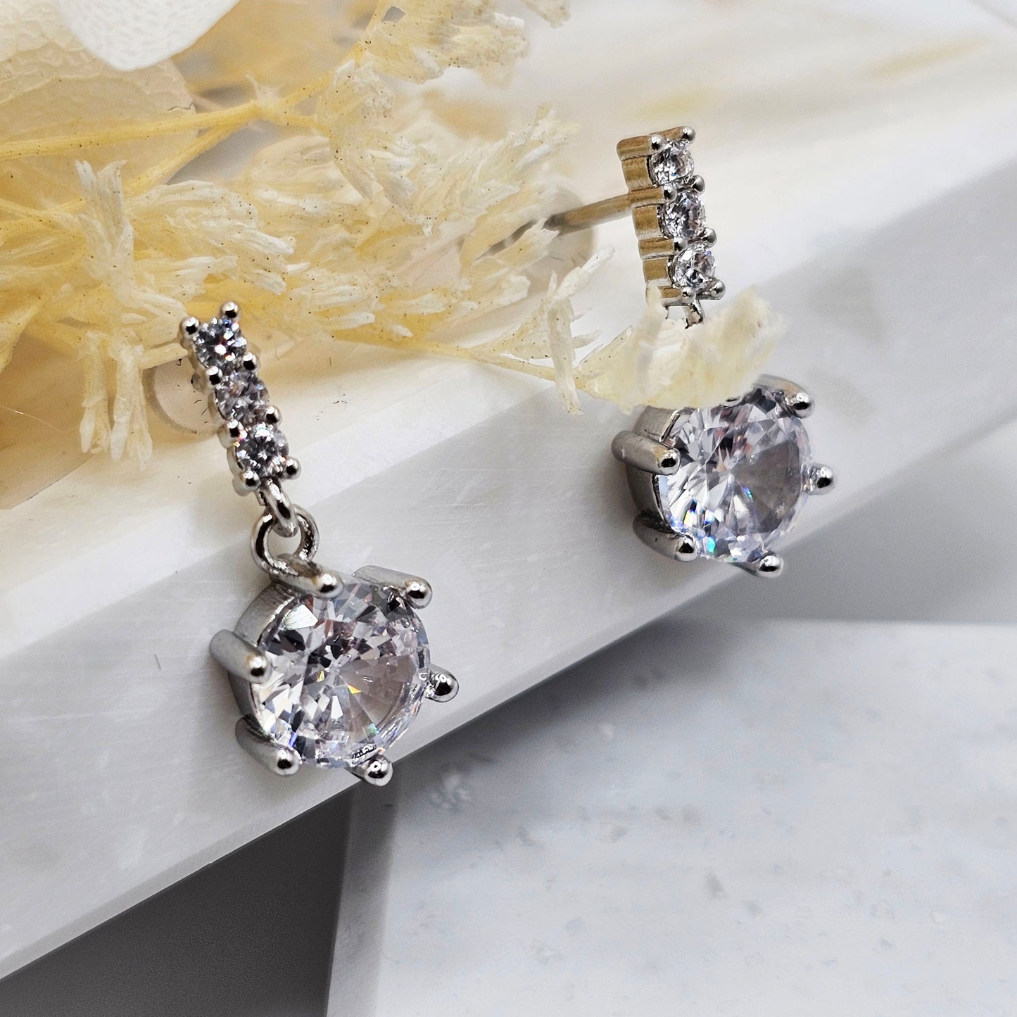 Dangle Droplet diamond Stud Earrings