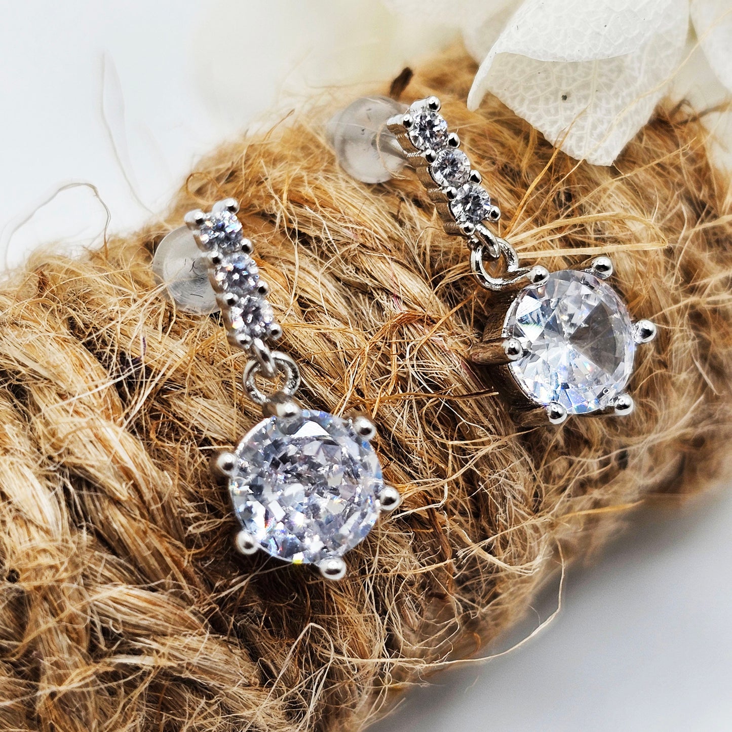 Dangle Droplet diamond Stud Earrings