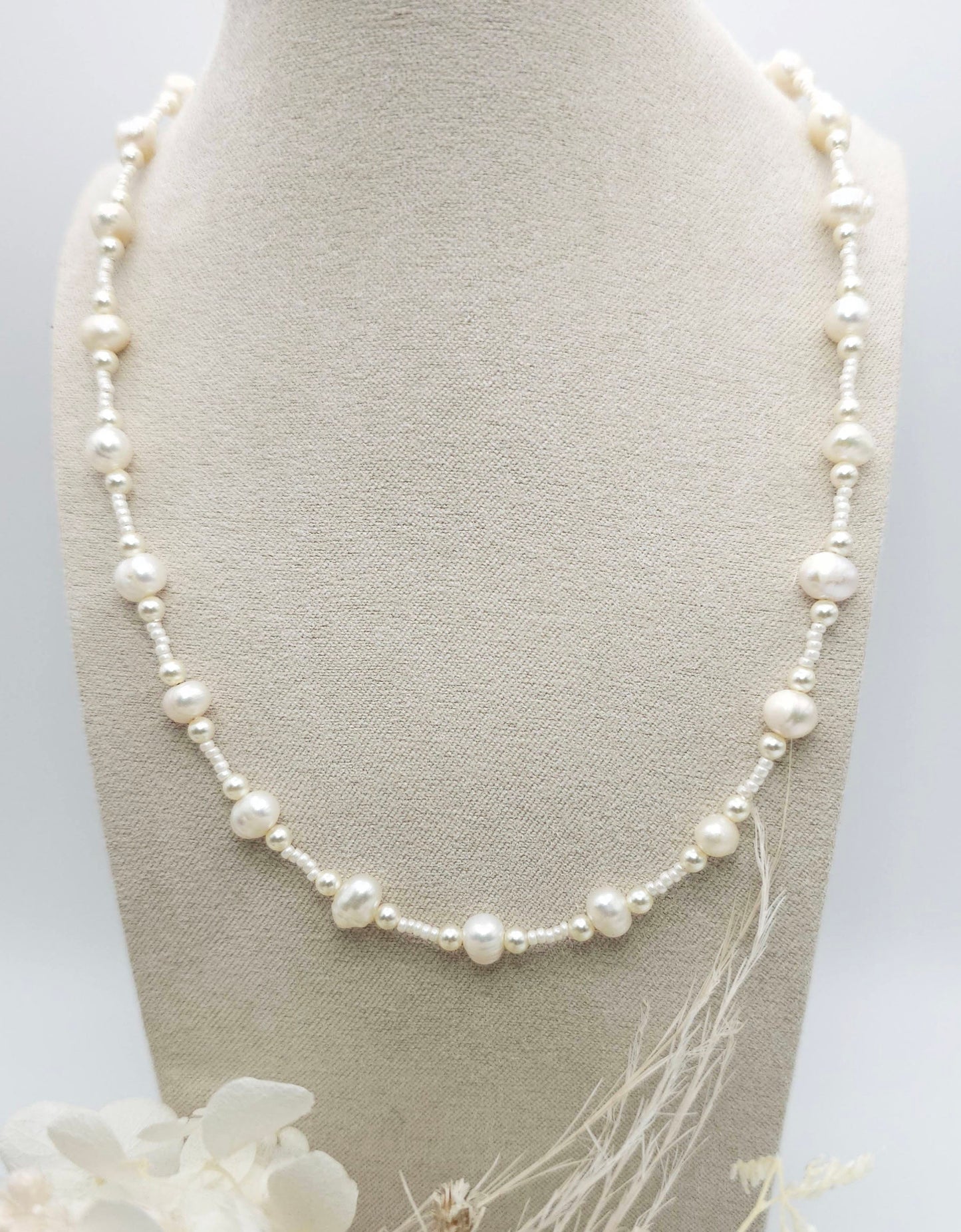 Beaded Pearl Necklace