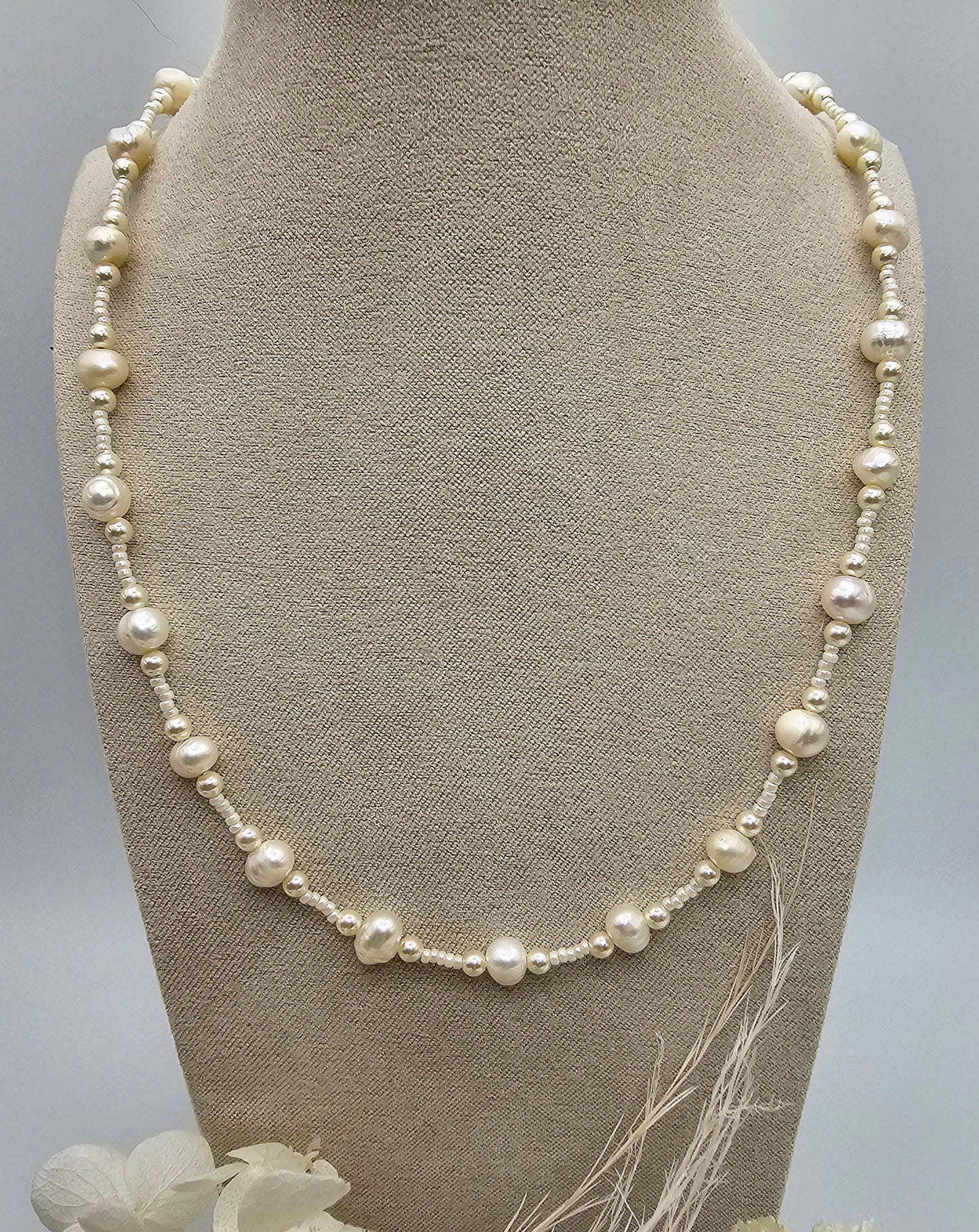 Beaded Pearl Necklace