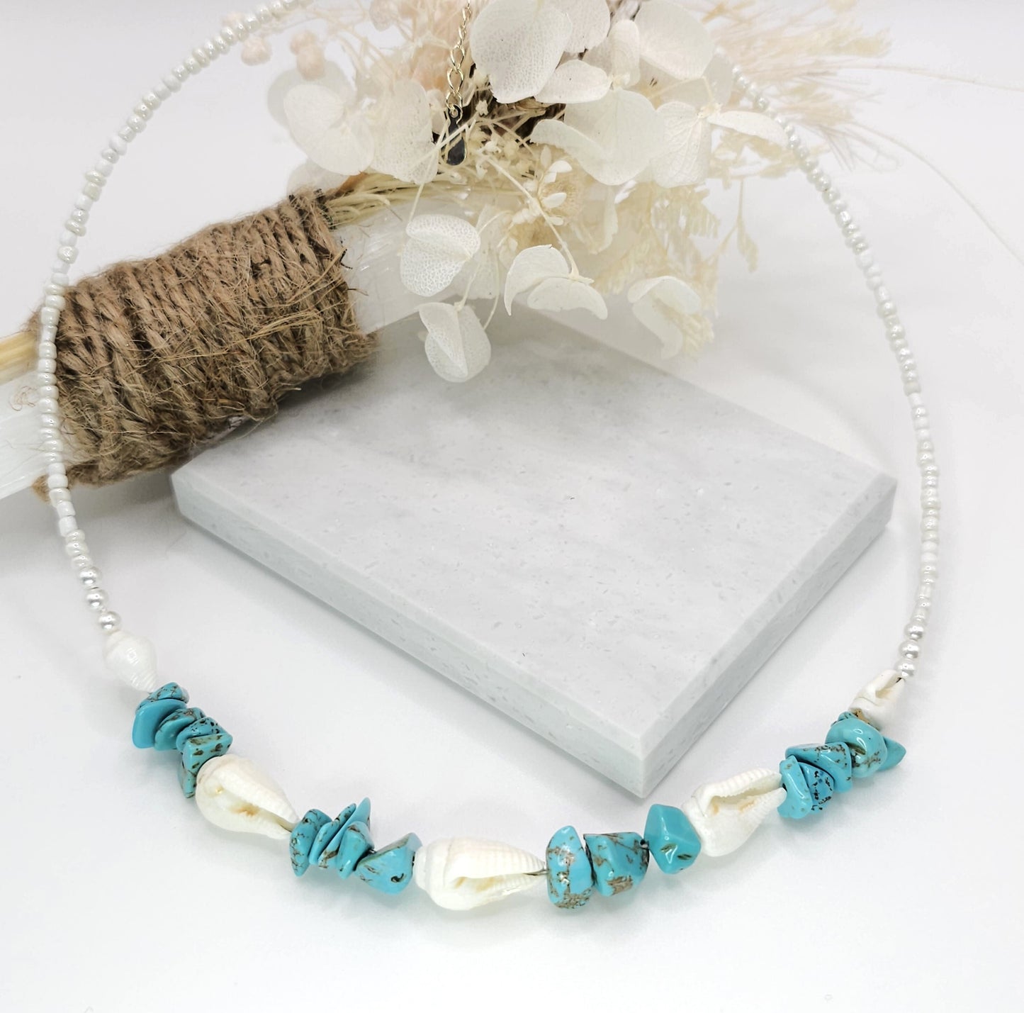 Sea Shells and Howlite Necklace