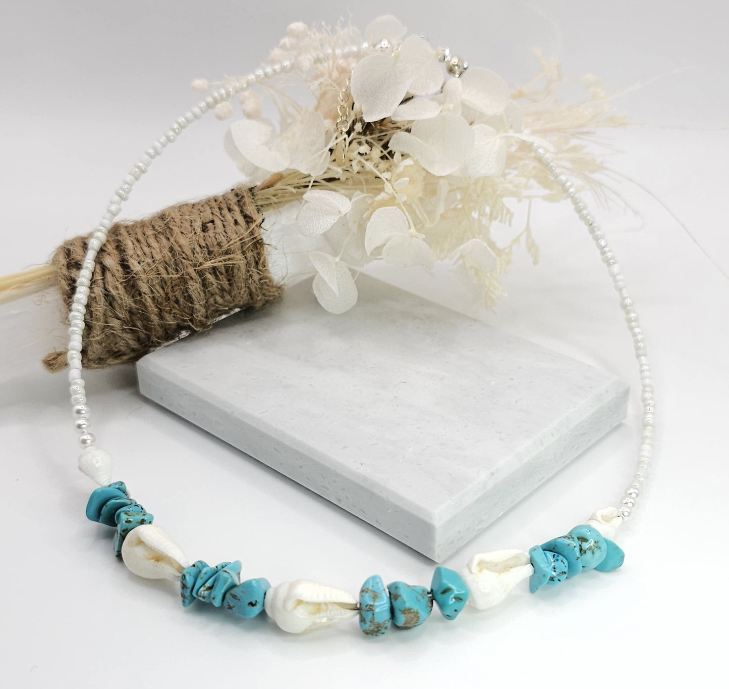 Sea Shells and Howlite Necklace