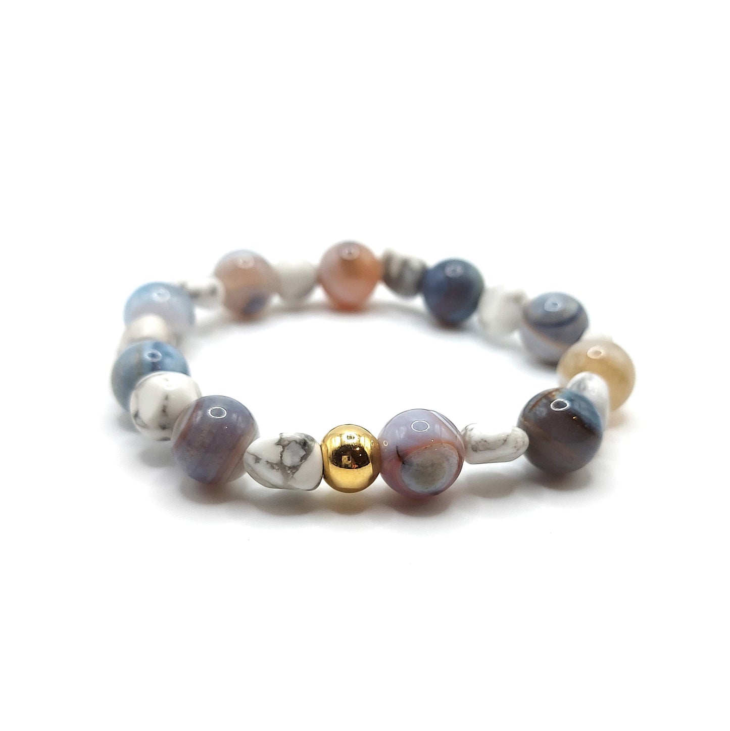 Striped Agate & Howlite Bracelets