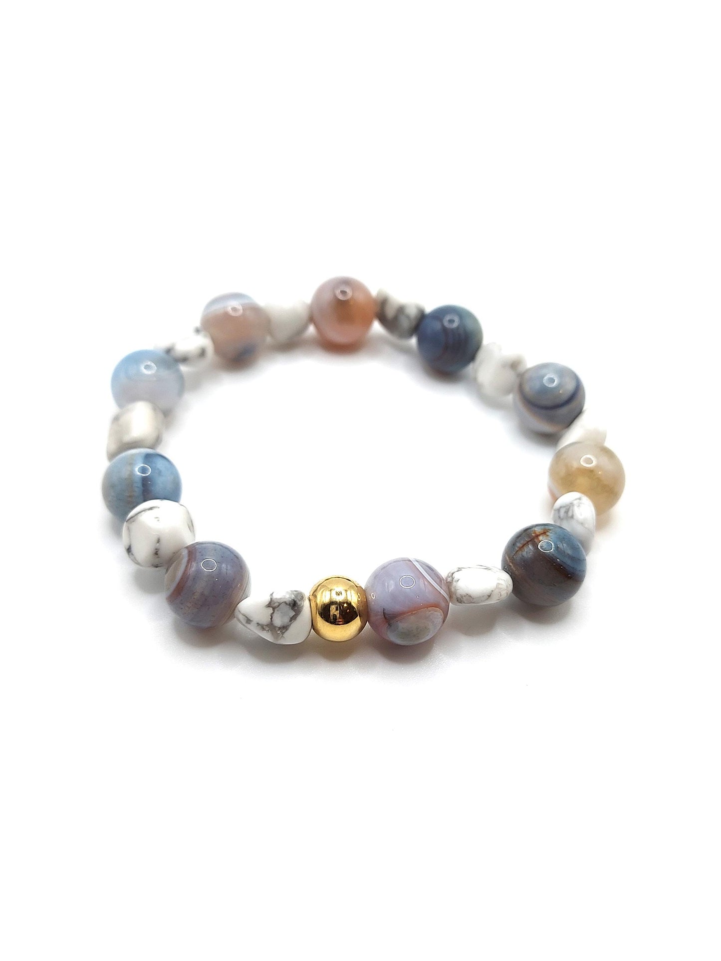 Striped Agate & Howlite Bracelets